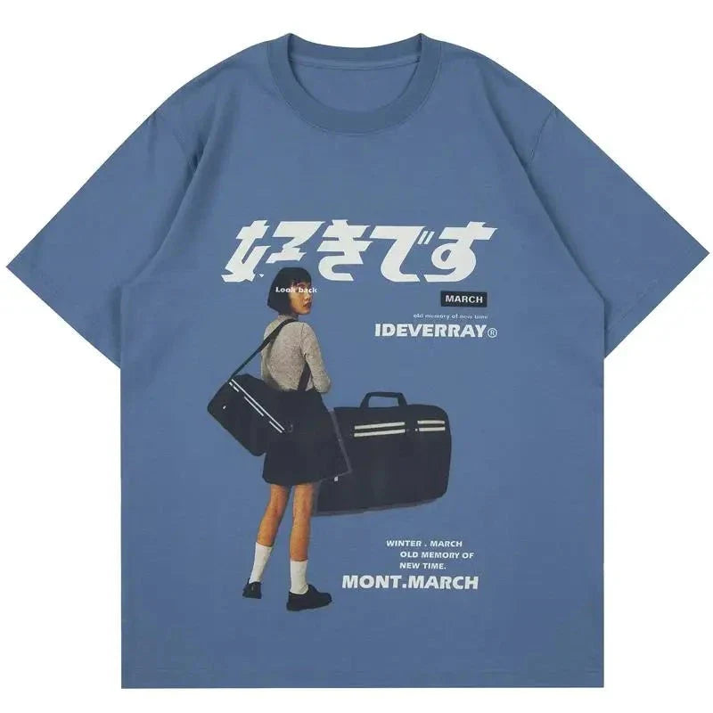 CARNIVL™ Ideverrey Japanese T-shirt Blue