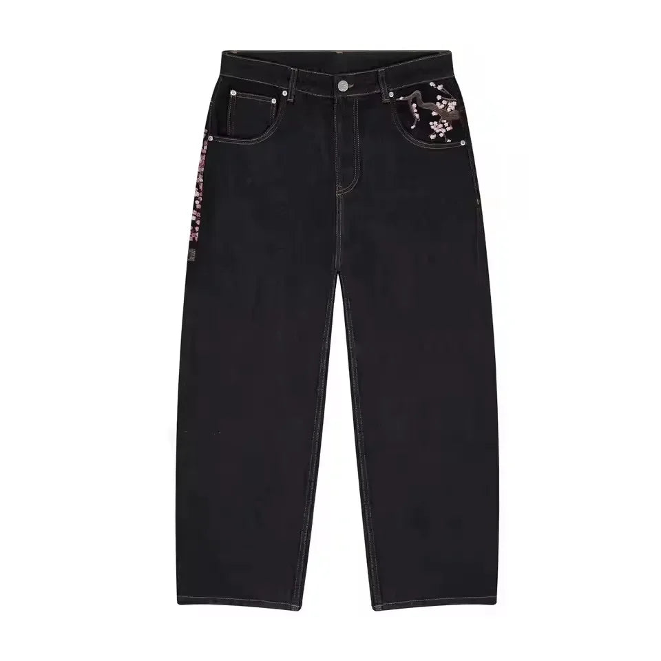CARNIVL™ Japanese Apricot Flower Baggy Denim Jeans