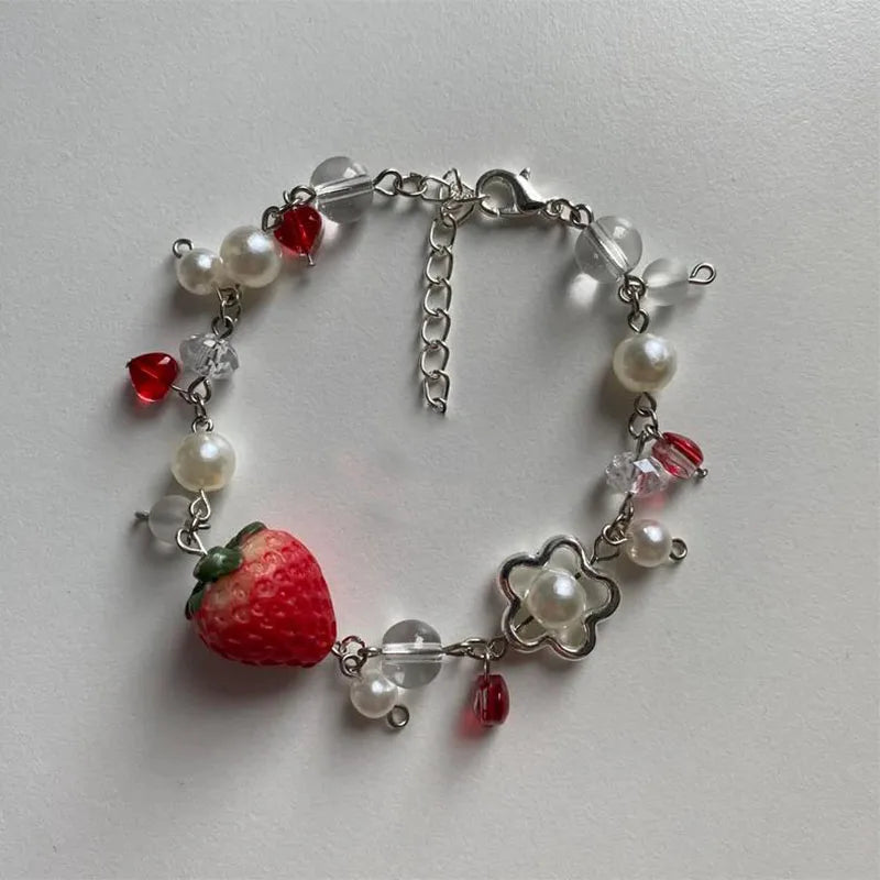 CARNIVL™ Strawberry Charm Bracelet (Handmade)
