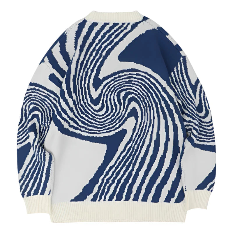 CARNIVL™ Wavy Knitted Sweater Navy Blue