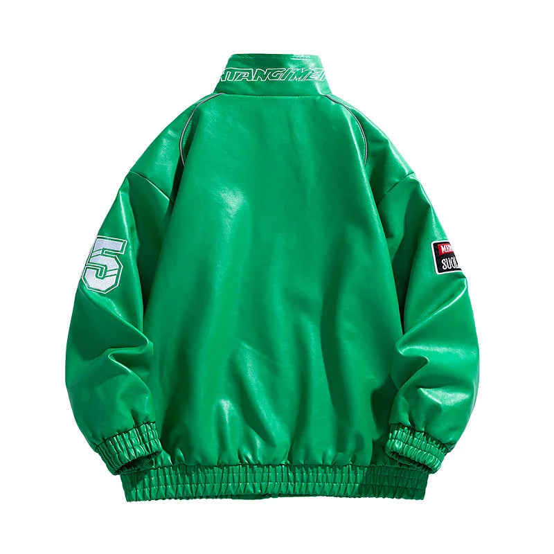 CARNIVL™ Green F1 Leather Jacket