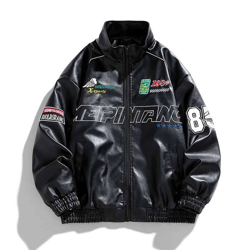 CARNIVL™ Black F1 Leather Jacket