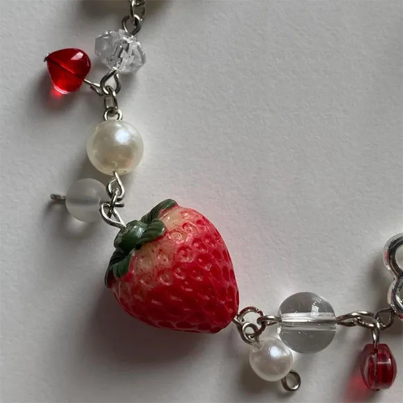 CARNIVL™ Strawberry Charm Bracelet (Handmade)